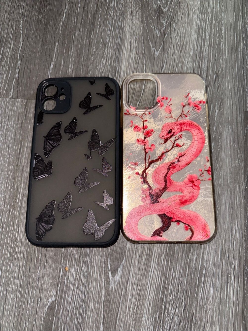 iPhone 11 Pink Snake Floral Glitter Phone Case - Compatible Cell Phone Accessory